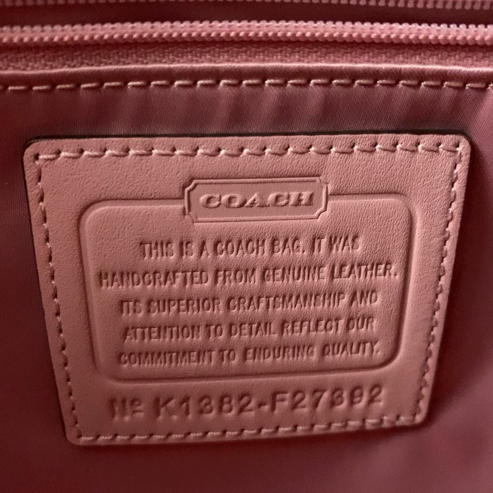 Coach Laser Cut Floral Satchel Bag in Pink with detachable Shoulder Strap - Picture 7 of 7